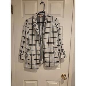 Philosophy Republic xs- Women's light gray and Black Plaid Blazer Jacket